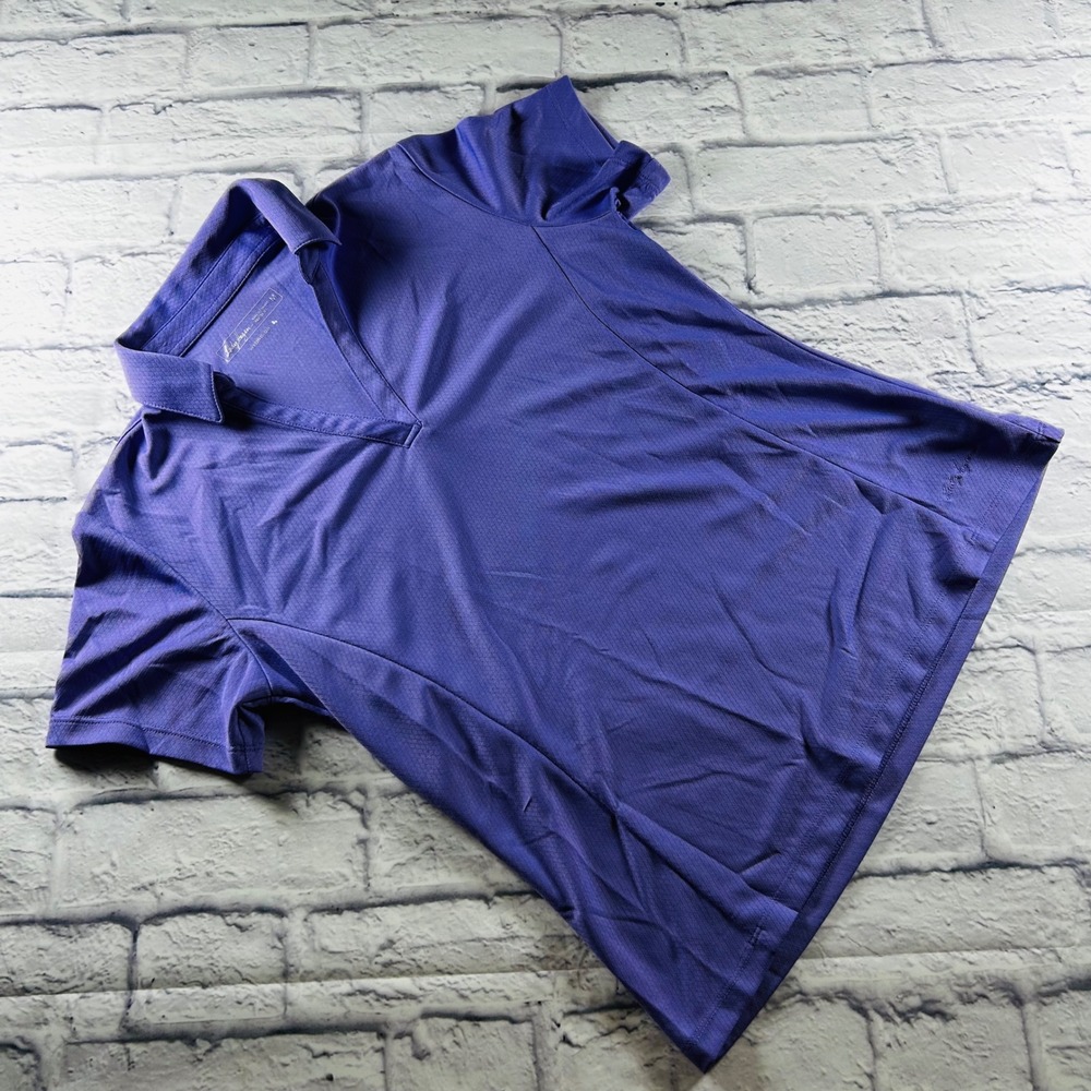 Lady Hagen Womens Purple Hydro-Dri Golf Polo Shirt V-Neck Textured Size M